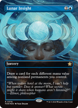 Lunar Insight (Borderless) (Mana Foil) [Foundations] Magic MTG - Image 1