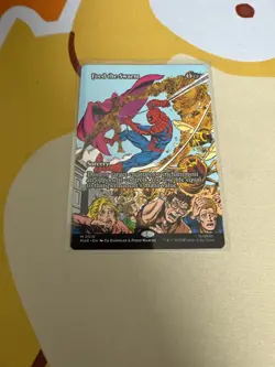MTG Feed The Swarm 0016 (Borderless) NON FOIL Spider Man MYTHIC - Image 1
