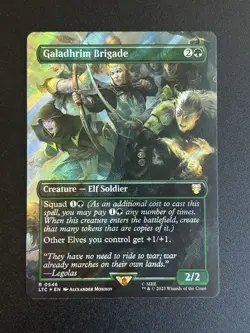 MTG Galadhrim Brigade Surge Foil Borderless Rare 0546 - NM - LTC - Image 1