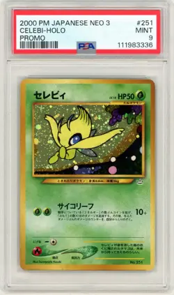 PSA 9 Mint 2000 Pokemon Card Japanese Neo 3 Celebi Promo No. 251 Holo - Image 1