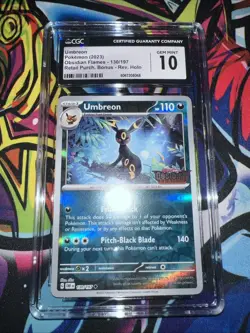 CGC 10 Umbreon Europe Stamp Promo 130/197 Holo Obsidian Flames Pokemon TCG - Image 1