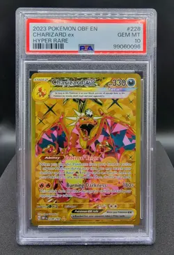 Pokemon TCG Charizard EX 228/197 Obsidian Flames Hyper Rare Gold GEM MINT PSA 10 - Image 1