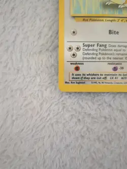 Pokemon TCG Raticate Base Set 40/102 Regular LP. - Image 4