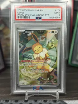 2025 POKEMON SVP EN-SV PRISMATIC EVOLUTIONS BLACK STAR PROMO #173 EEVEE PSA 9 - Image 5