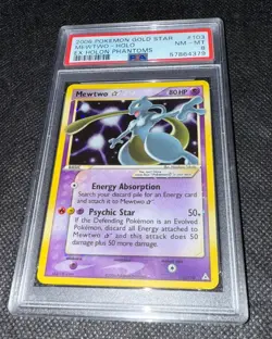 Mewtwo Gold Star Pokemon 2006 EX Holon Phantoms English 103/110 PSA 8 - Image 1