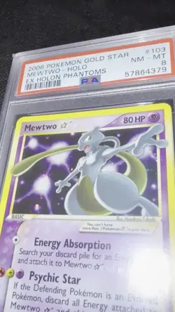 Mewtwo Gold Star Pokemon 2006 EX Holon Phantoms English 103/110 PSA 8 - Image 2