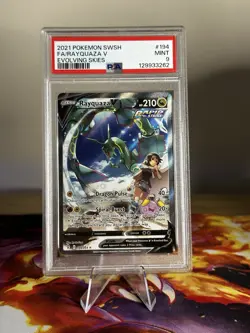 2021 POKEMON SWORD & SHIELD EVOLVING SKIES #194 FULL ART/RAYQUAZA V PSA 9 - Image 4