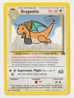 1999 Pokemon DRAGONITE WOTC Promo + Dragonair, Dratini Base Set Shadowless Set - Image 3
