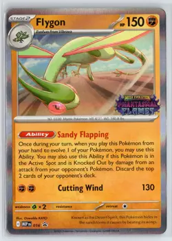Flygon Phantasmal Flames Pre Release Stamp Promo MEP 016 Pokemon TCG NM - Image 1