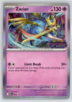 Zacian MEP-015 Prerelease Stamped Promo - Pokemon TCG: Phantasmal Flames NM - Image 1