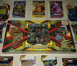 Pokemon MEGA Tyranitar EX Box w/ ALL 3 Hanger Boxes + Team Up Unbroken Bonds and - Image 3
