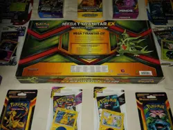 Pokemon MEGA Tyranitar EX Box w/ ALL 3 Hanger Boxes + Team Up Unbroken Bonds and - Image 4