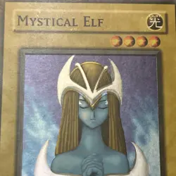 2002 Vintage Yugioh Mystical Elf LOB-062 Super Rare Foil Shift Error - Image 2