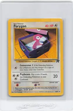 PORYGON 48/82 - Team Rocket Set - VINTAGE WOTC Pokemon Card - Unlimited - MP/HP - Image 1