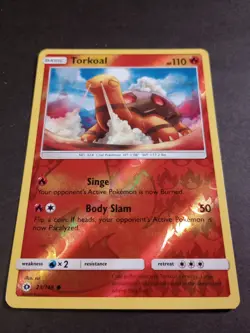 Pokemon Sun & Moon Torkoal Reverse Holo Common Card 23/149 NM - Image 1