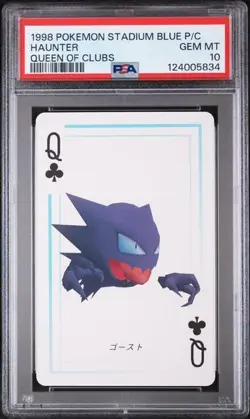 PSA 10 GEM MINT 1998 POKEMON STADIUM BLUE VERSION PLAYING CARDS HAUNTER - Image 1