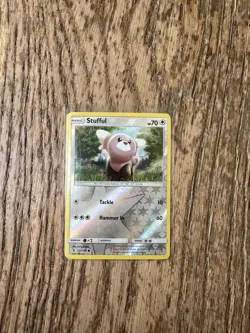 REVERSE HOLO Pokemon Sun & Moon Guardians Rising TCG Card Stufful 112/145 - Image 1
