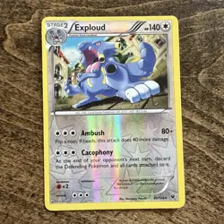 Exploud 82/124 2016 Fates Collide Pokemon Card Reverse Holo Rare - Vlp - Image 1