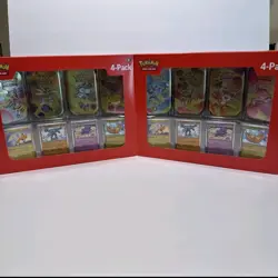 Pokemon 4 Mini Tins + 4 Promo Cards Bundle - 151 SAMS CLUB EXCLUSIVE BOTH SETS - Image 1
