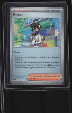 Pokemon Prismatic Evolutions #113/131 Kieran Holo Card CHD - Image 1
