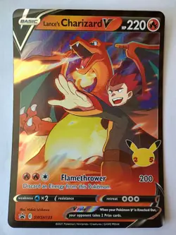 Lance’s Charizard V Card SWSH133 Pokemon Celebrations JUMBO - Image 1