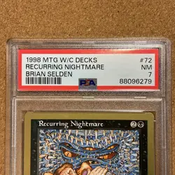 RECURRING NIGHTMARE - 1998 MTG WORLD CHAMPIONSHIPS #72 BRIAN SELDON - PSA 7 NM - Image 3