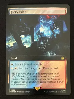 1x MTG Fiery Islet (Extended Art) (Surge Foil) - Doctor Who (WHO) #1086 - Magic - Image 1