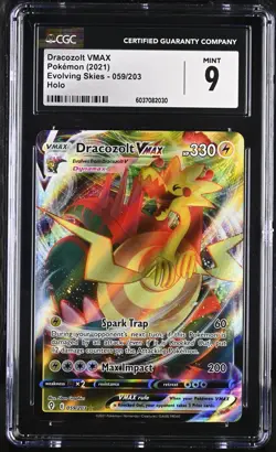 Dracozolt VMAX #59 Pokemon Evolving Skies EN 2021 Ultra Rare Holo CGC 9 Mint - Image 1