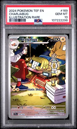 2024 Pokemon Tef EN-Temporal Forces Charjabug #169 Illustration Rare PSA 10 - Image 1