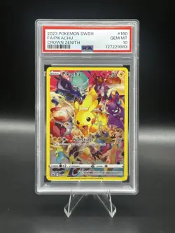 PIKACHU 2023 Pokemon Sword & Shield Crown Zenith Full Art #160 PSA 10 - Image 1