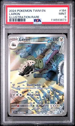 MINT✨ 2024 Pokemon TWM EN Twilight Masquerade Lairon 184 Illustration Rare PSA 9 - Image 1