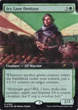 2023 MTG Magic Card SLD Secret Lair Extended Art Foil Ivy Lane Denizen NM - Image 1