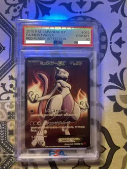 FA/MEWTWO EX RED FLASH-1ST EDITION POKEMON JAPANESE XY RED FLASH 2015 062 PSA 10 - Image 2