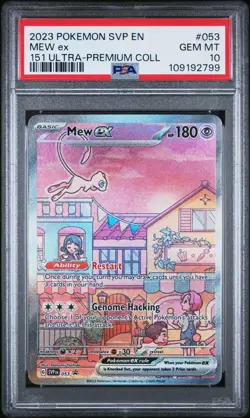 2023 POKEMON SVP EN MEW ex 151 ULTRA-PREMIUM COLL #053 PSA 10 GEM MT - Image 1