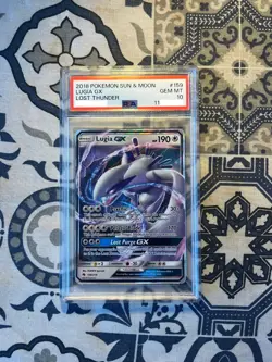 2018 POKEMON SUN & MOON LOST THUNDER #159 LUGIA GX PSA 10 GEM MINT #159 - Image 1