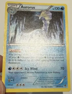 2014 Pokemon XY Furious Fists Aurorus 26/111 Rare Stage 1 MP - Image 3
