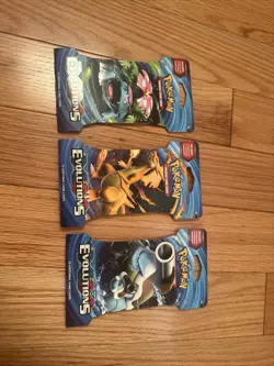 3xPokemon TCG XY: Evolutions Lot Of 3 Artworks Sleeved Boosters 10 Card Packs - Image 1