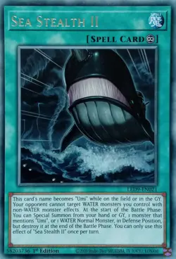 LED9-EN021 SEA STEALTH II RARE 1ST EDITION YuGiOh CARD - Image 1