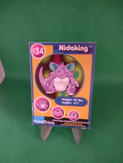 Nidoking 34 Poke Trivia Pokemon Card Mewtwo Strikes Back 1998 LP - Image 1