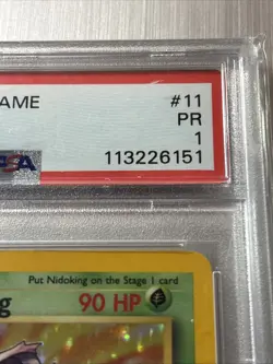 1999 Pokemon TCG Nidoking Base Set Holo Card 11/102 Rare Grade Of PSA 1 - Image 2