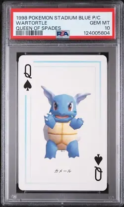 PSA 10 GEM MINT 1998 POKEMON STADIUM BLUE VERSION PLAYING CARDS WARTORTLE - Image 1