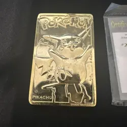 1999 Burger King Pikachu Pokemon Gold Card With Certificate 23k Plated - Image 2