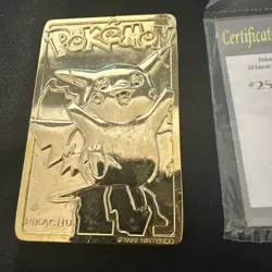 1999 Burger King Pikachu Pokemon Gold Card With Certificate 23k Plated - Image 5