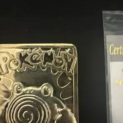 1999 Burger King Poliwhirl Pokemon Gold Card With Certificate 23k Plated - Image 4