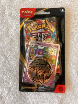 Pokemon Mega Evolution Sleeved Booster Pack With Promo Card & 1 Pokemon Coin - Image 1