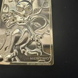 1999 Burger King Mewtwo Pokemon Gold Card With Certificate 23k Plated - Image 4