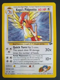 Koga's Pidgeotto 27/132 - Gym Challenge Set - Pokemon Card - Excellent Condition - Image 1