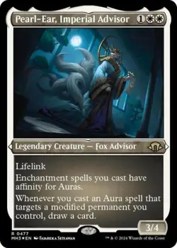 Pearl-Ear, Imperial Advisor (Foil Etched) -Foil Light Play MTG Modern Horizons 3 - Image 1