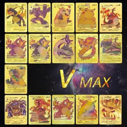 55 PCS Gold Foil Vmax GX Rare Cards Pack Deck Box Collectors and Kids TCG Cards - Image 5