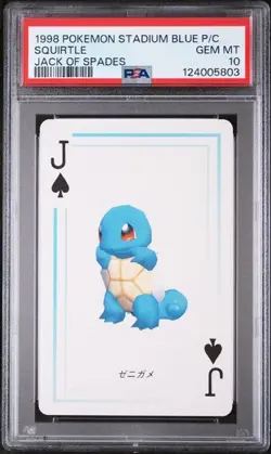 PSA 10 GEM MINT 1998 POKEMON STADIUM BLUE VERSION PLAYING CARDS SQUIRTLE - Image 1
